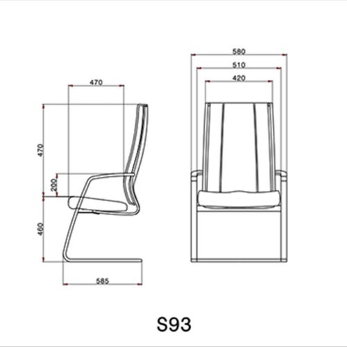 صندلی کنفرانس لیو مدل S93,صندلی اداری,صندلی ارگونومیک